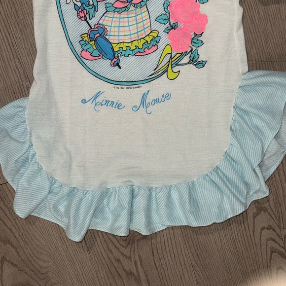 Vintage Disney Minnie Mouse Striped Blue and White Nightgown 3T - Picture 4 of 6